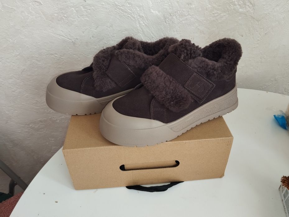 Кеды зимние натуральный замш кроссовки угги укороченные размер 38