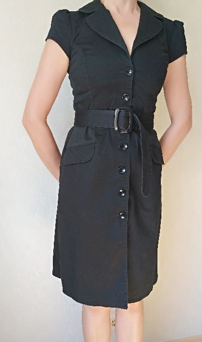 Плаття-халат, офісна чорна сукня ТМ Orsay, р. 36