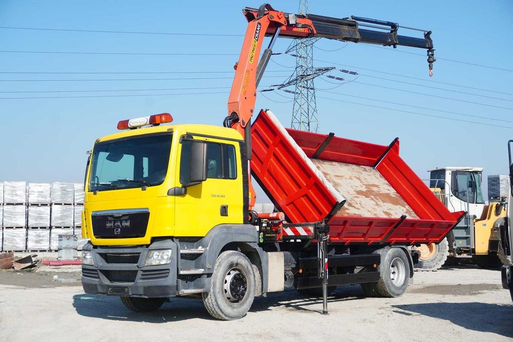 MAN TGS 18.330 wywrotka 3-strony HDS Palfinger 6ton/6m pilot rotator