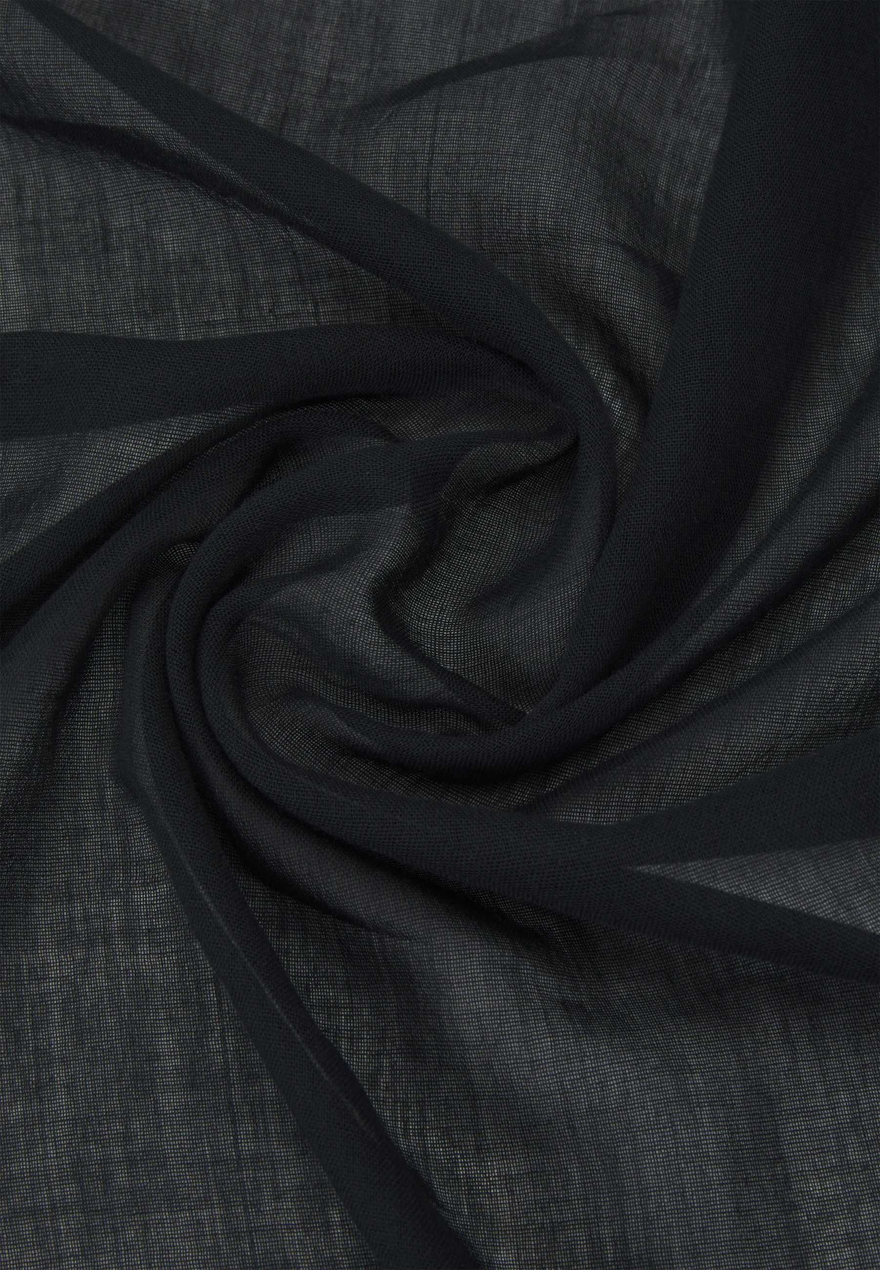 Czarny szalik unisex Pier One z delikatnymi frędzelkami bawełna