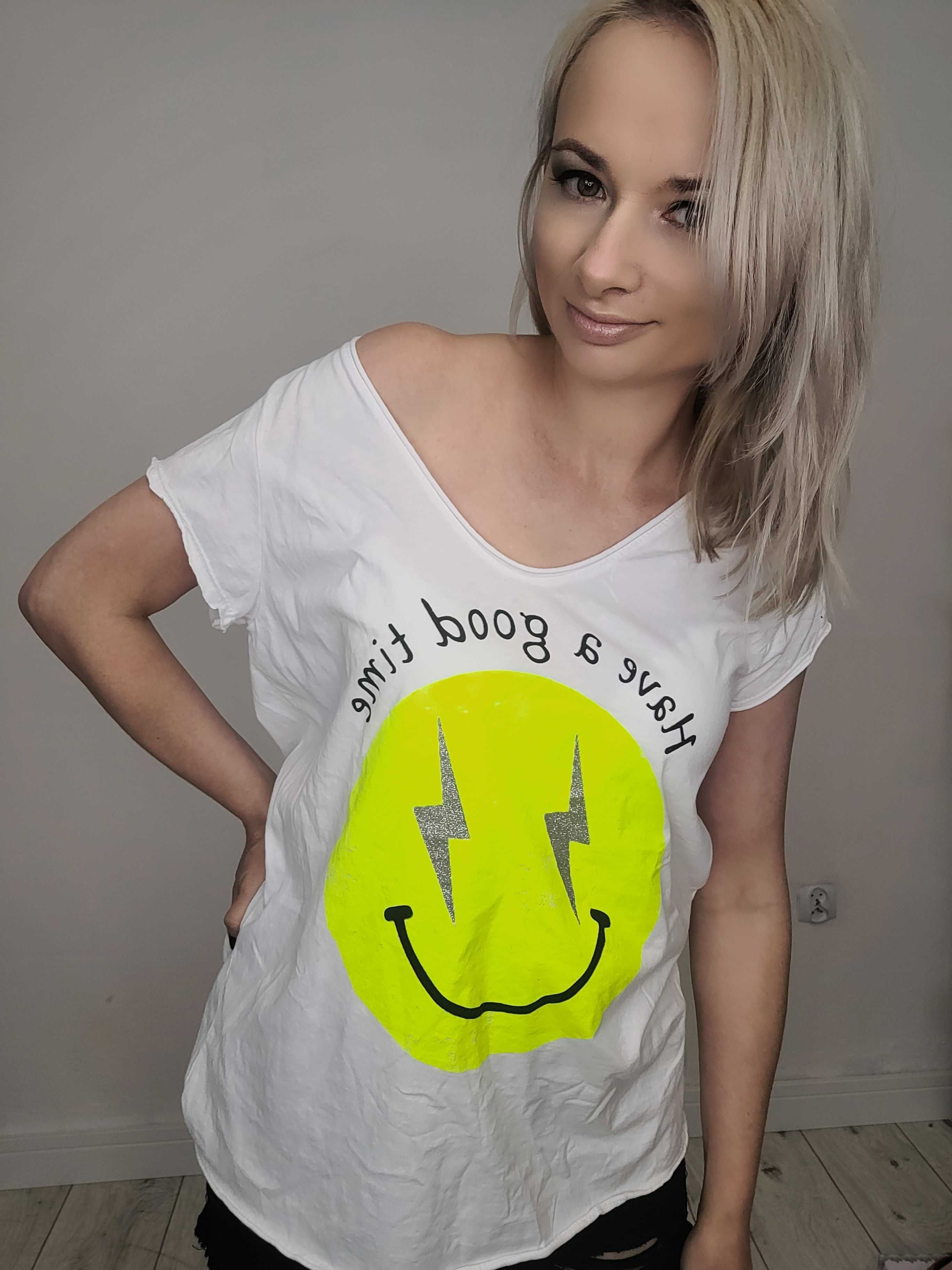 T-shirt koszulka SMILE buzia WŁOCHY r. UNI