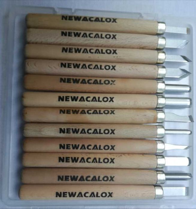 Набор из 12 стамесок для резьбы по дереву Newacalox
