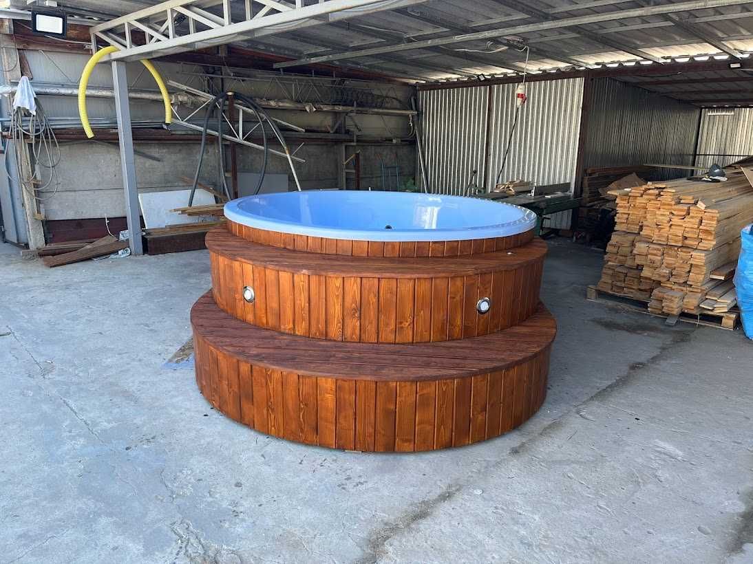 NOWA 220 cm 8 osób balia, bania, gorąca beczka, jacuzzi, basen jakuzzi