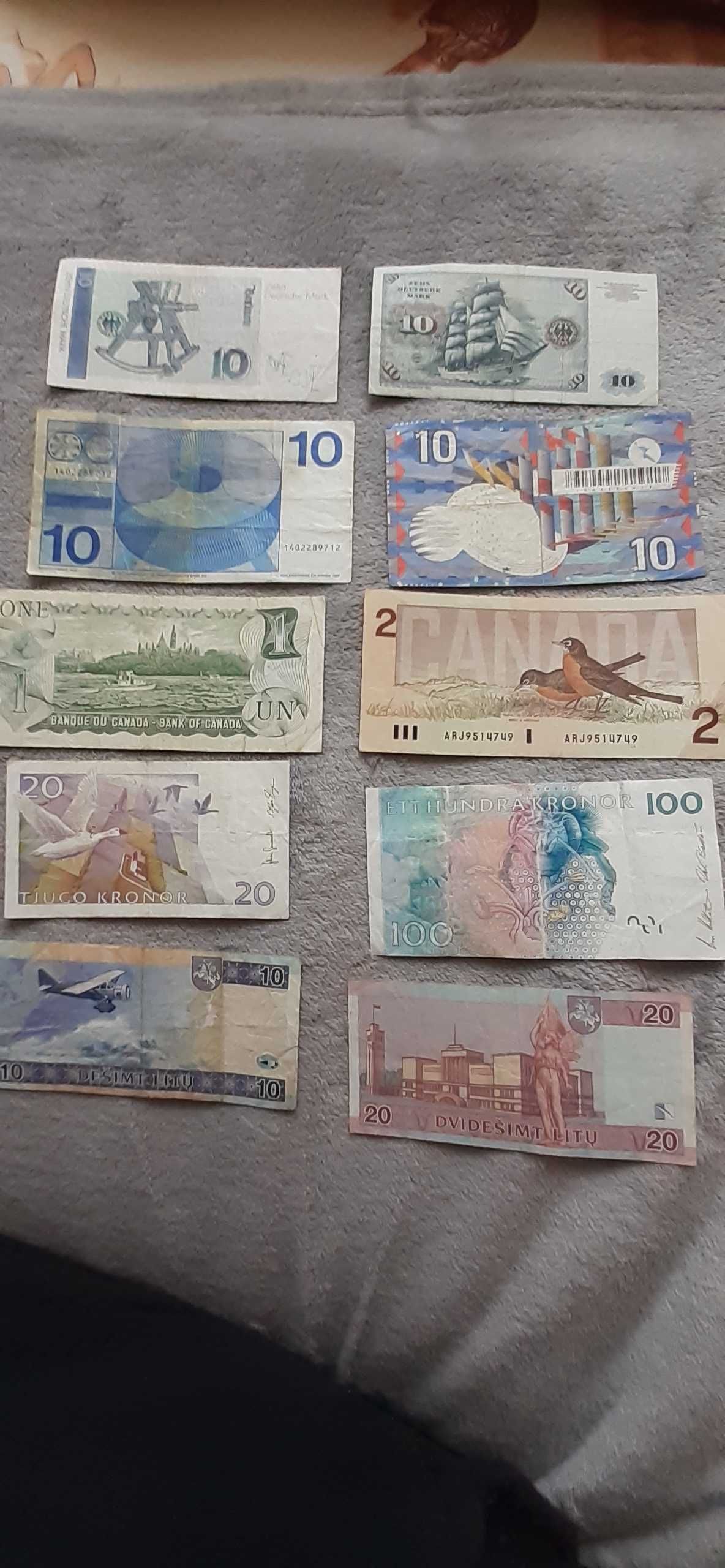 Banknoty Europa,Kanada sprzedam.