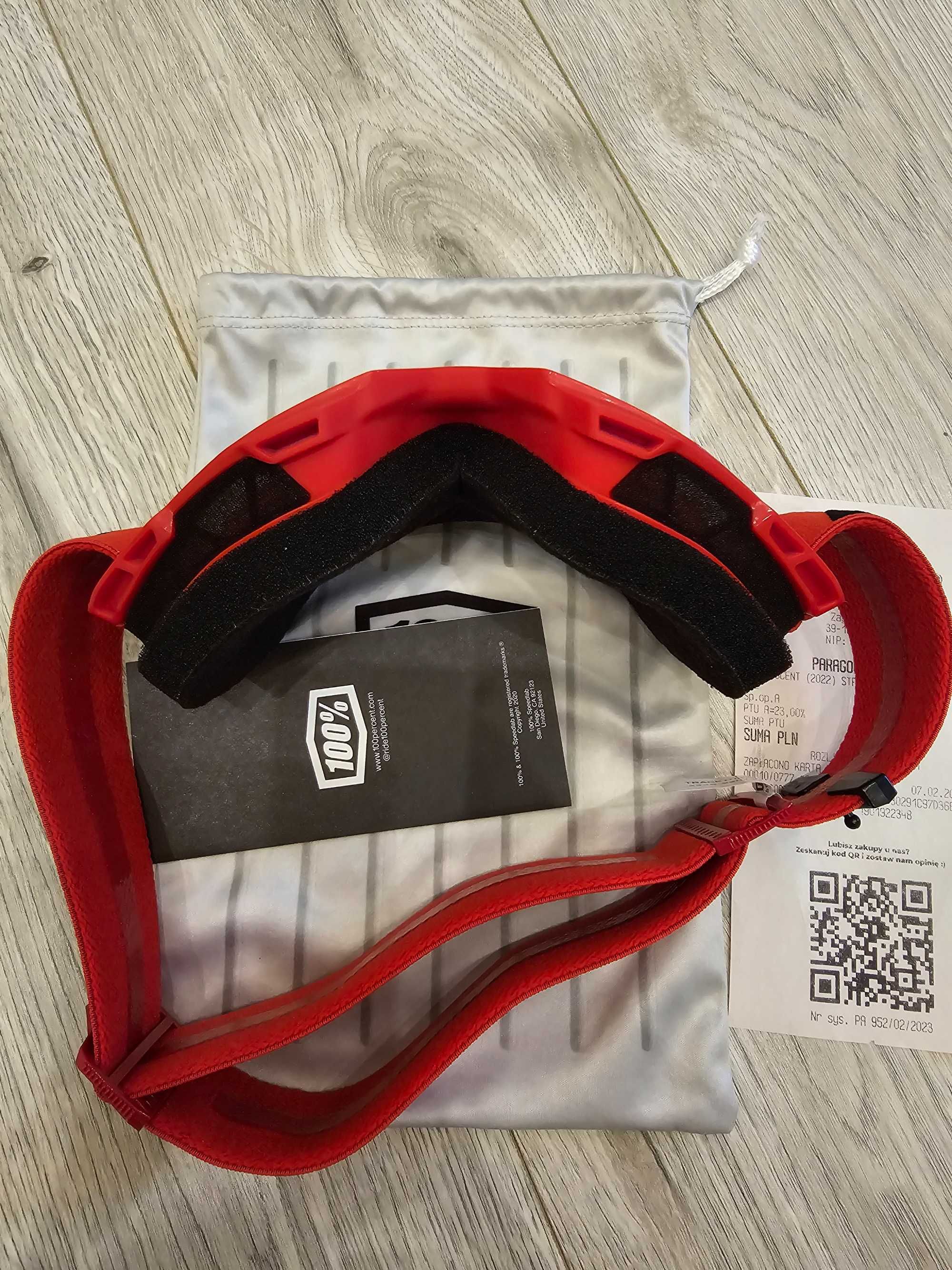 Nowe gogle 100% STRATA 2 JR do kasku na rower, crossa, quada