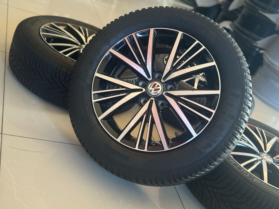 Диски оригінал VW Polo r15/5/100 Поло шини зимові 185/60/15 Kleber