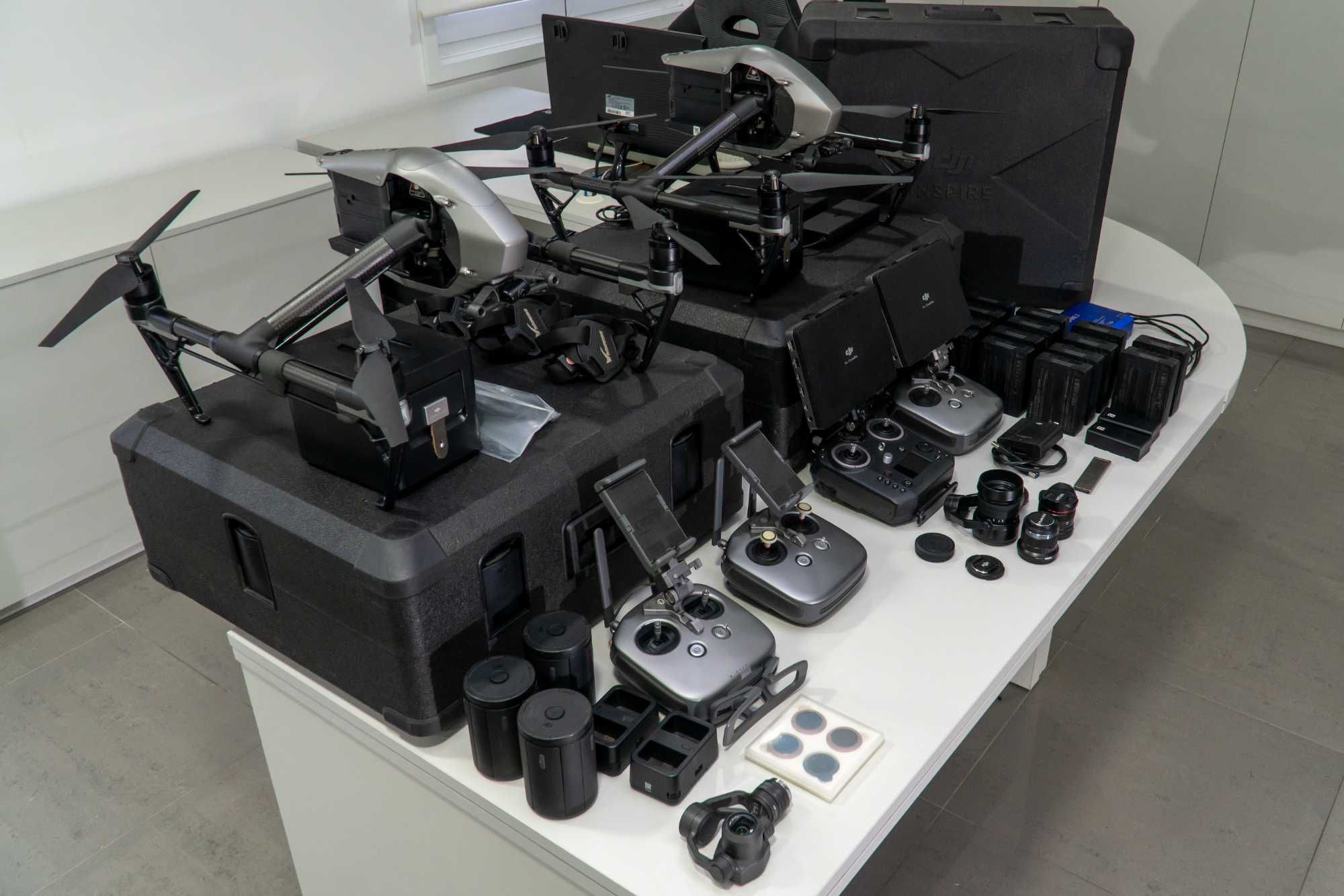 2 DJI Inspire 2 + Acessórios + X5s + X4s