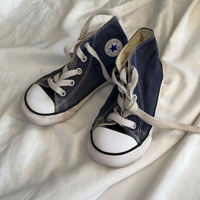 Детские синие высокие кеды converse оригинал