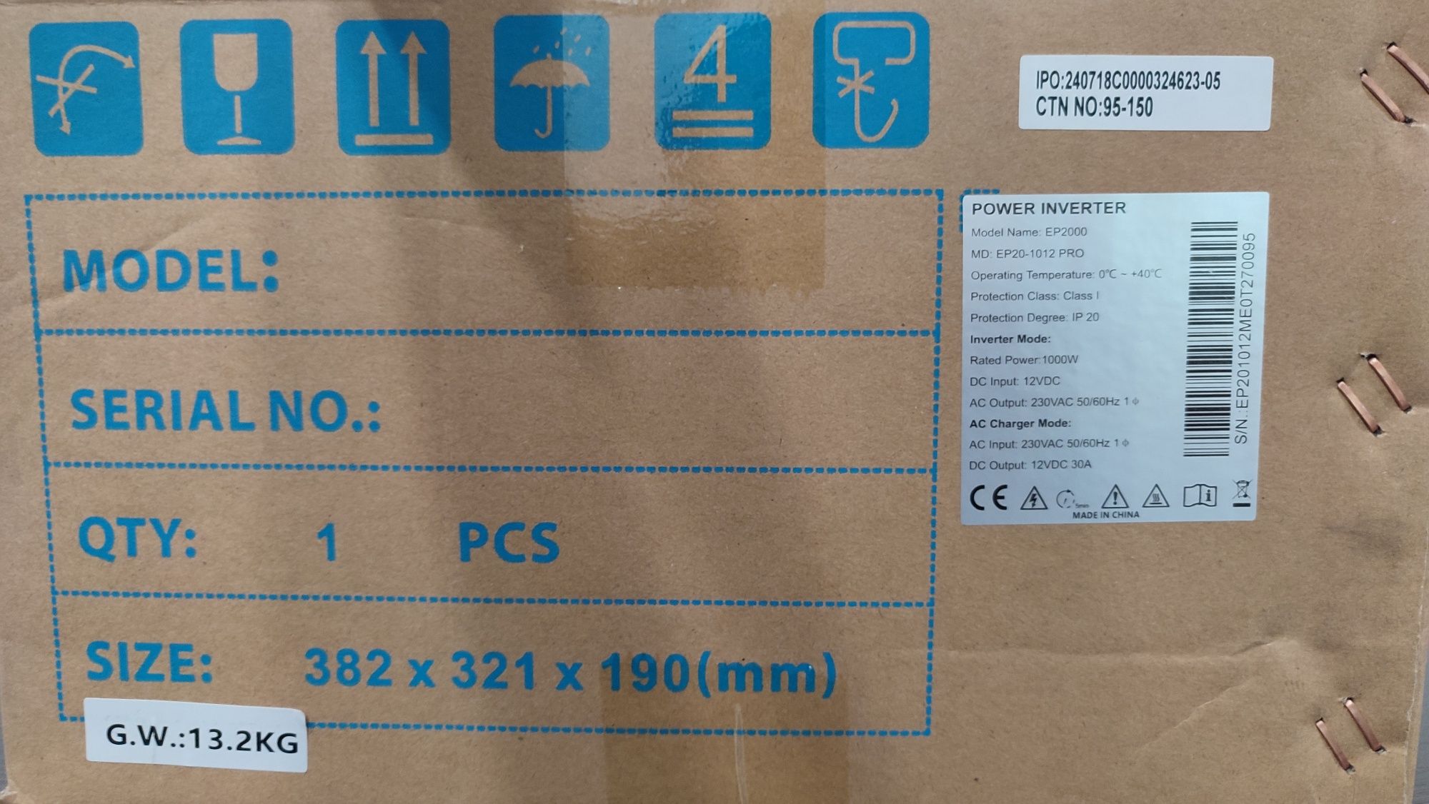 ДБЖ / інвертор  12В-220В,  1кВт, must ep20-1012 pro  (UPS)