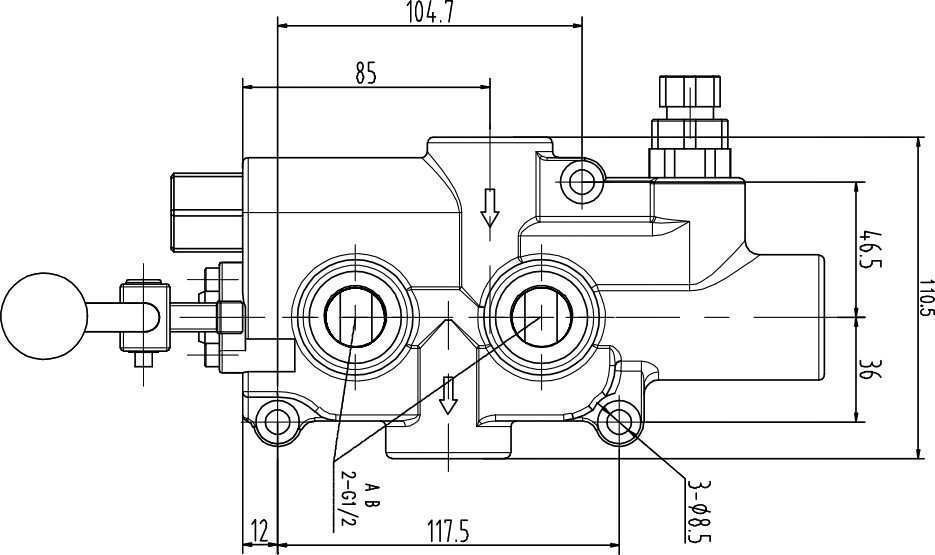 Rozdzielacz Hydrauliczny 1 SEKCJA 80L/MIN ŁUPARKA [3536]