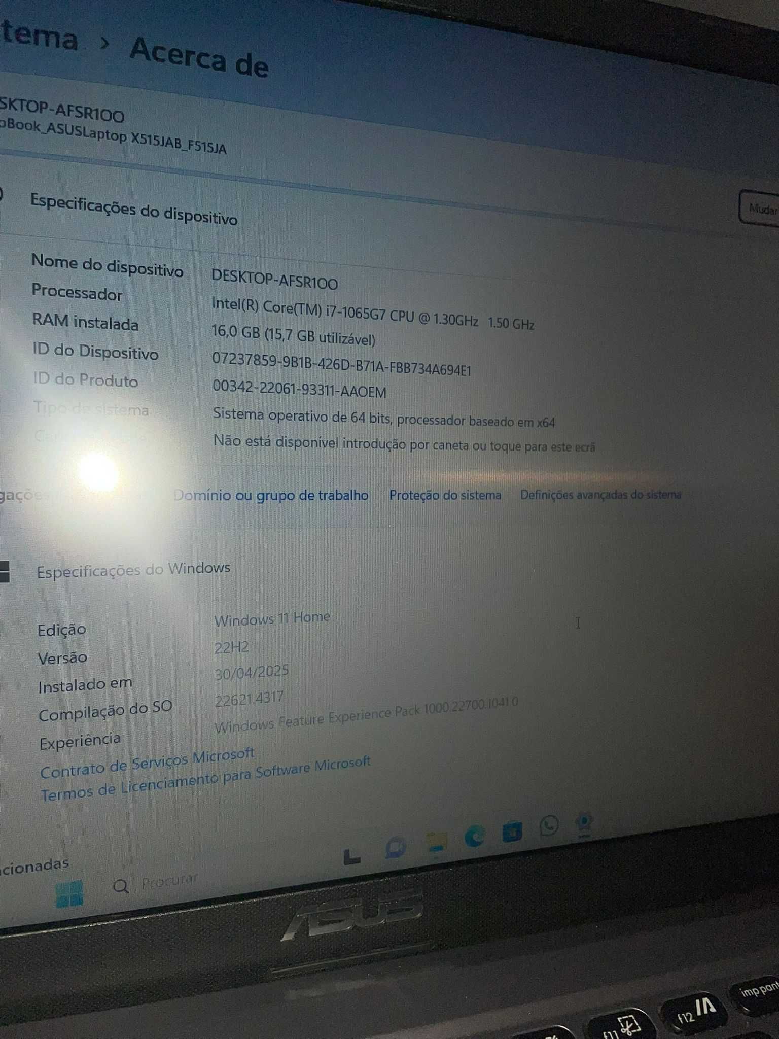 ASUS VivoBook 15 F515JA-EJ2882W Intel Core i7-1065G7/16GB/512SSD/15.6"