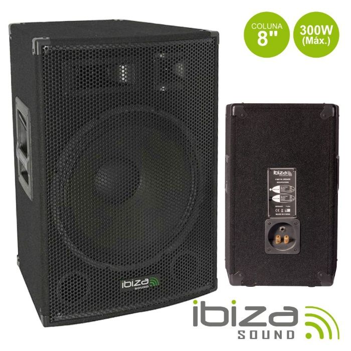 Conjunto 2X Colunas Passivas 3 VIAS 8" 300WMÁX/CADA MDF IBIZA