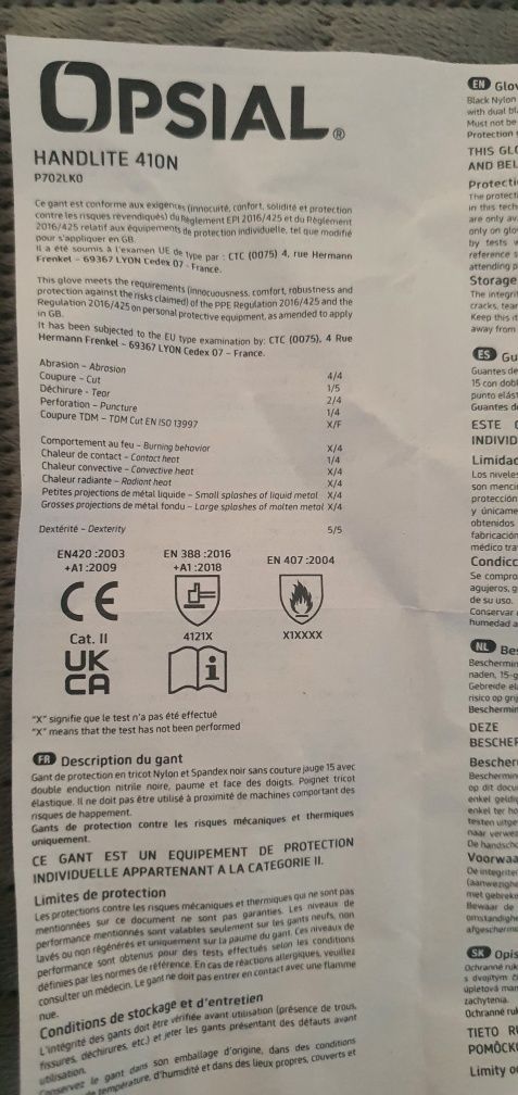 Rękawice robocze Opsial 8/M