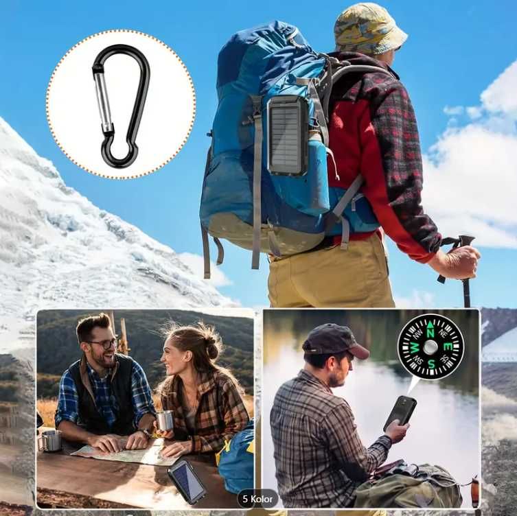 Powerbank solarny 8000 mAh z latarką LED