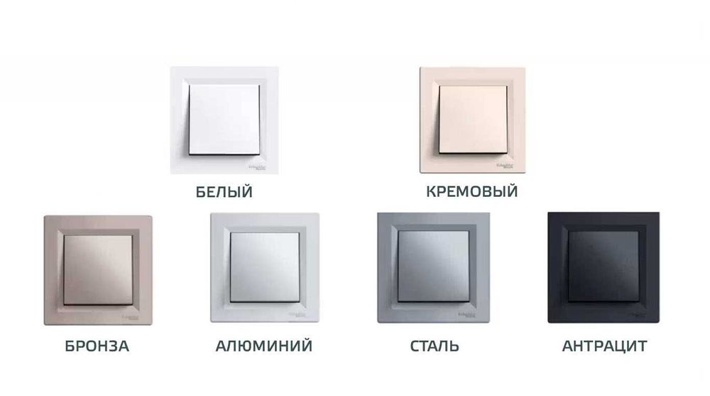 Schneider Шнайдер Розетки Asfora колір антрацит,білий,сталь,алюміній,б