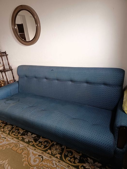 Sofá 4 lugares azul