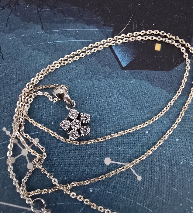 Wisiorek naszyjnik zawieszka śnieżynka W.Kruk srebro święta