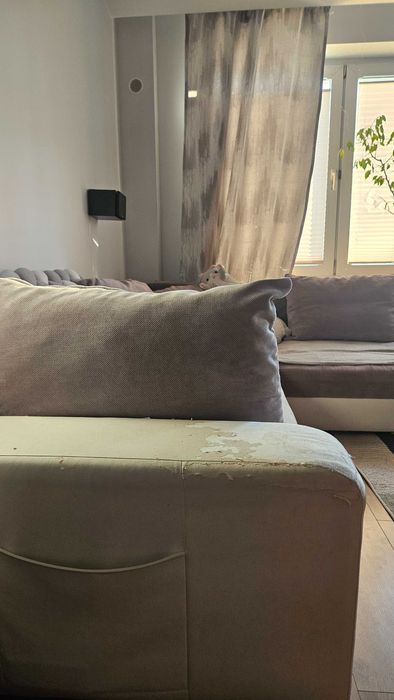 Narożnik szary z funkcją spania