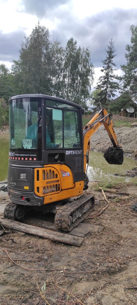 Оренда, міні ексаватор КАТО (JCB, Bobcat) траншея Аренда