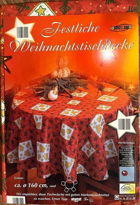 Festive Weihnachts-Tischdecke – Okrągły Obrus Świąteczny 160 cm