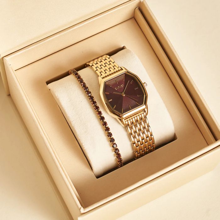 Годинник Burker Julia gold burgundy