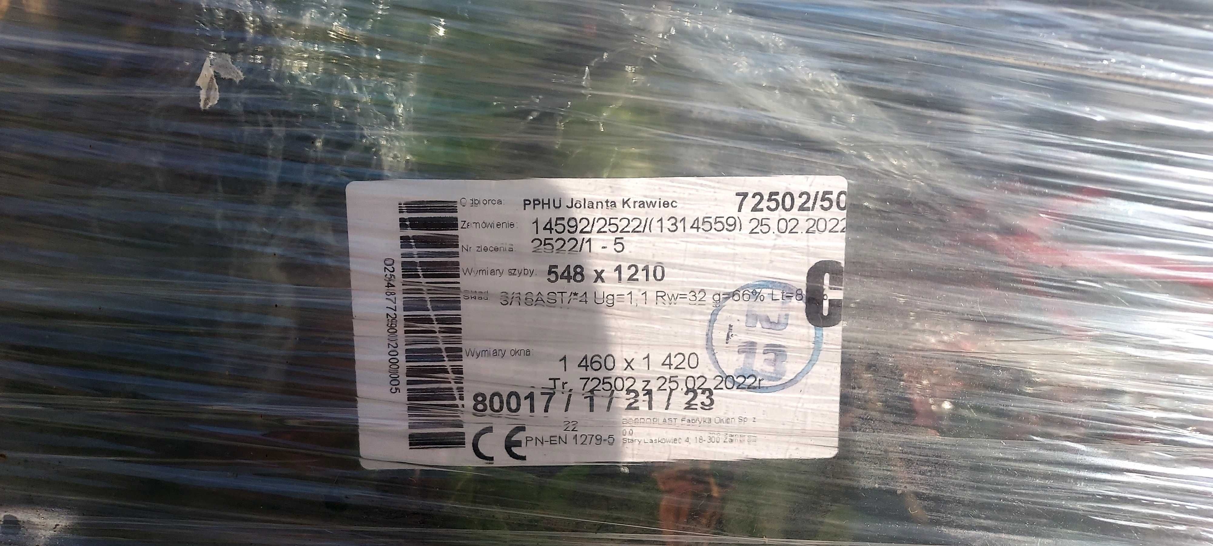 Okno, okna nowe 5 sztuk 145 x 141
