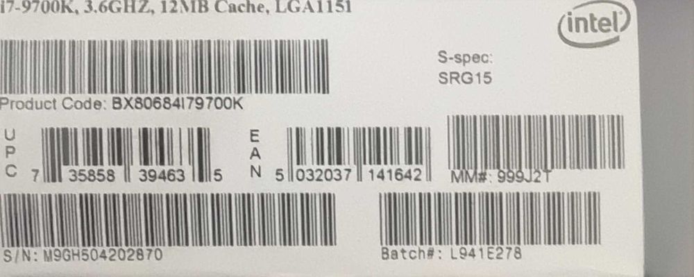 Procesor Intel i7-9700K LGA 1151