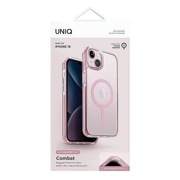 Etui UNIQ Combat Magclick Charging na iPhone 15 / 14 / 13 - różowe