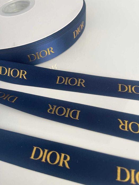 Wstążka Dior Gold złota 1,5metra szer 2,5cm granatowa
