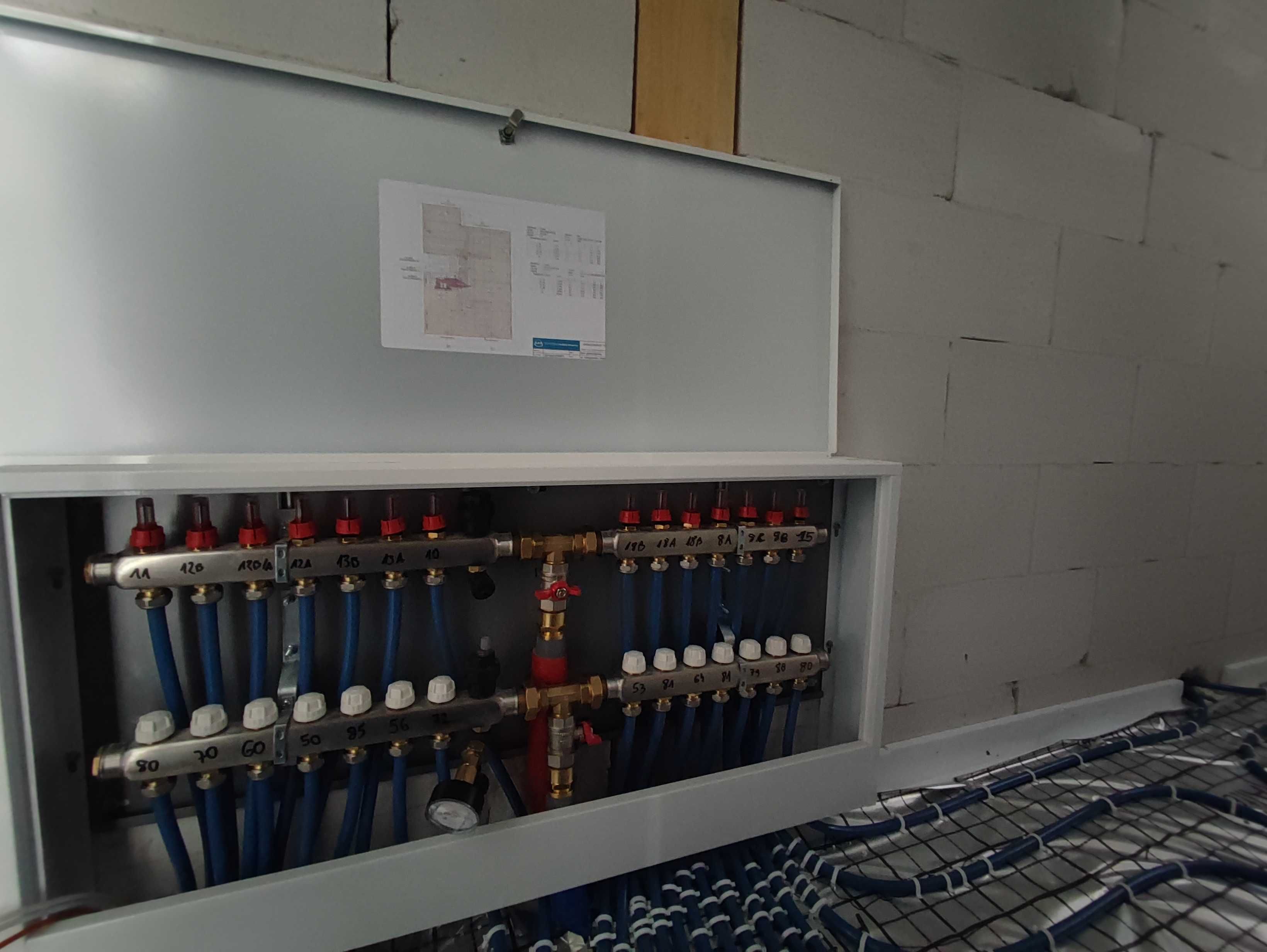 Instalacje co Ogrzewanie podłogowe Pompy ciepła Rekuperacja Wod-Kan