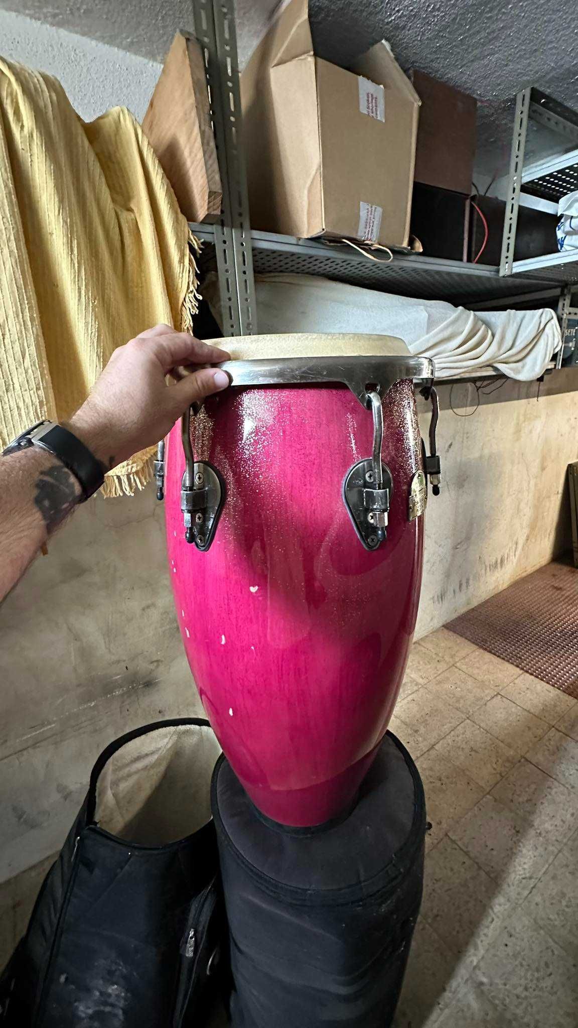 Congas Pearl Elite Pink Sparkle + sacos Protection Racket