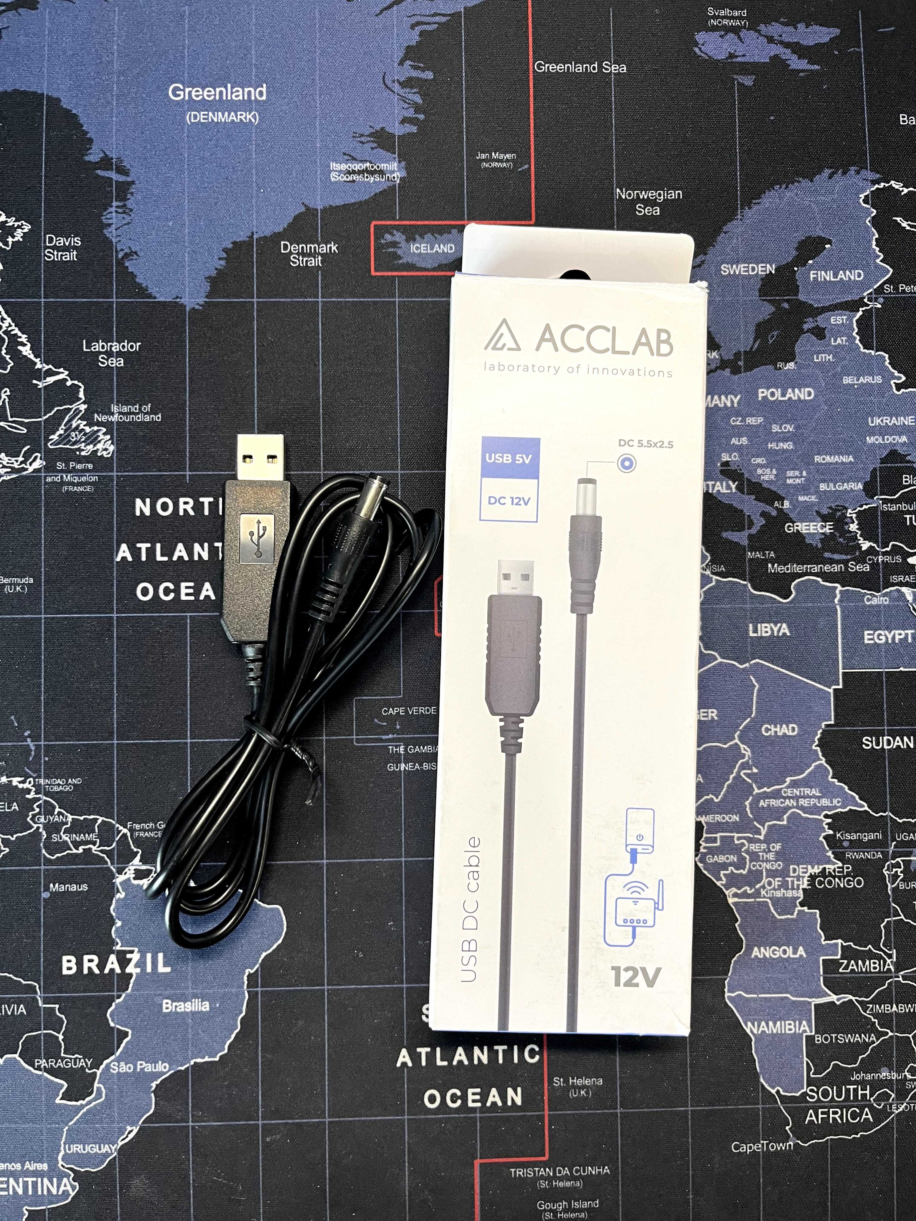 Кабель живлення ACCLAB USB to DC 5.5 х 2.1 мм 5 В 1.5 A 1 м