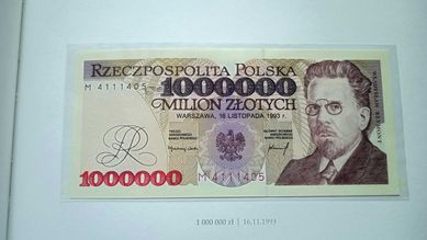 Banknot PRL 1.000000 zł 1993 M st.1 UNC