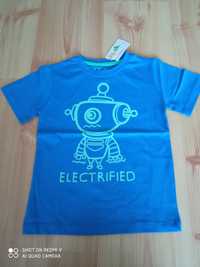 nowy T-shirt z robotem, 5-10-15, r.104cm