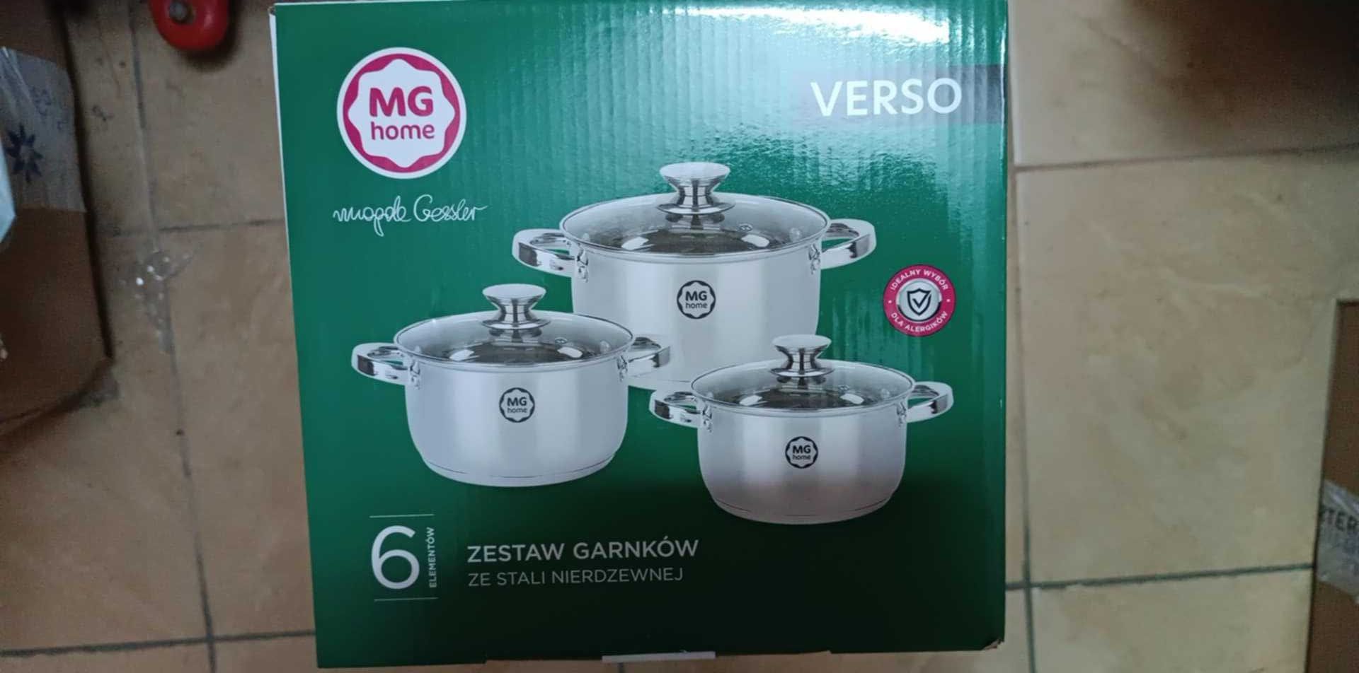 MG home Verso komplet 3 garnków 6 elementów stalowe zestaw indukcja