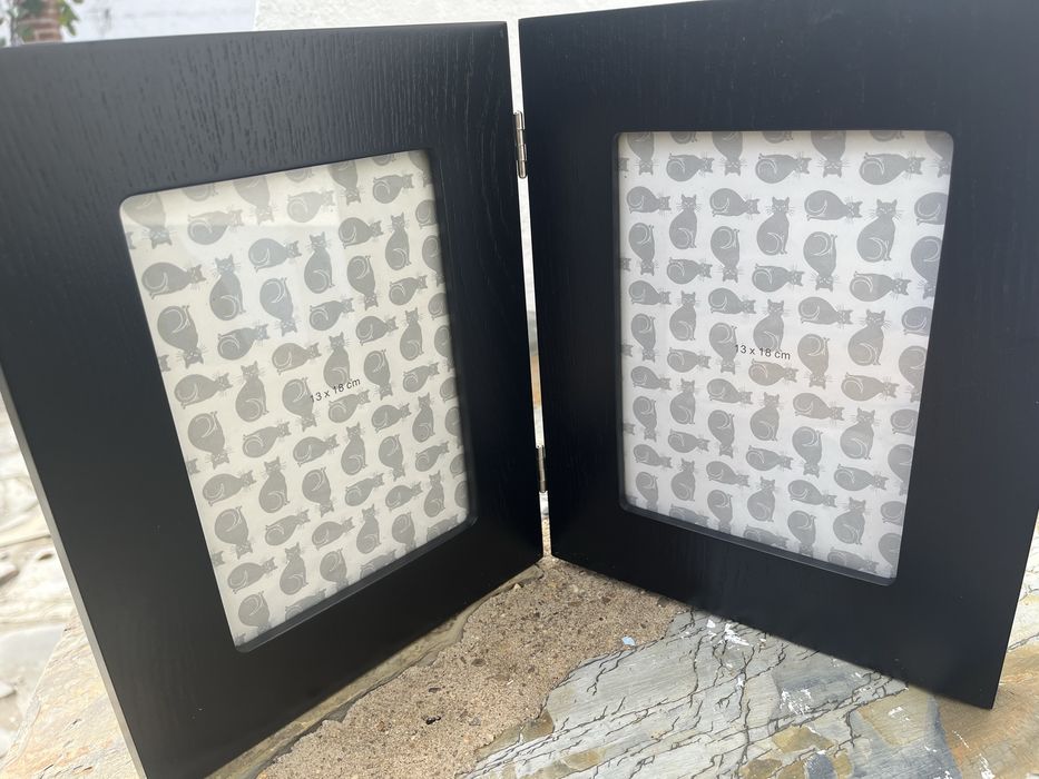 Moldura dupla da loja gato preto