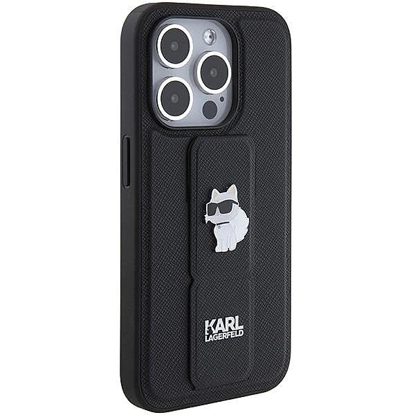 Etui Karl Lagerfeld Gripstand Saffiano Choupette Pins na iPhone 15 Pro