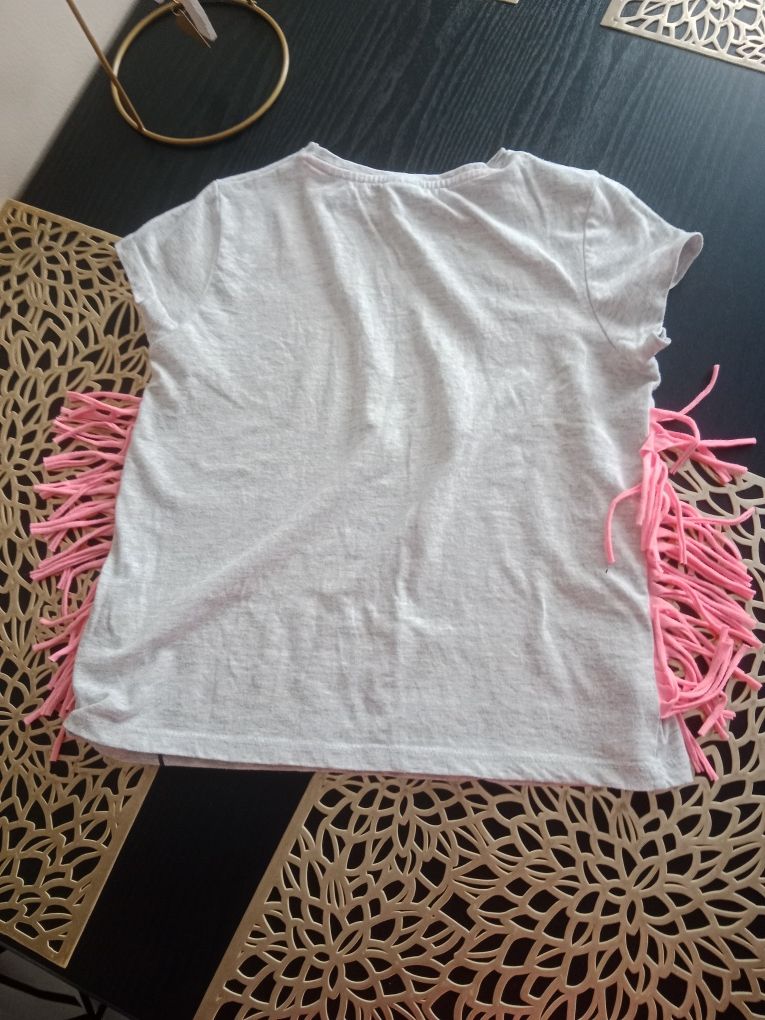 Bluzka 128 cm koszulka krótki rękaw dla dziewczynki t - shirt