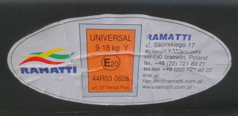 fotelik samochodowy Ramatti 9-18kg