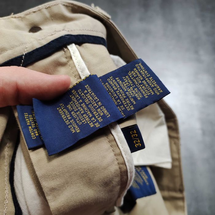 MĘSKIE Spodnie Casual Chino Eleganckie Beżowe Ralph Lauren Polo Logo
