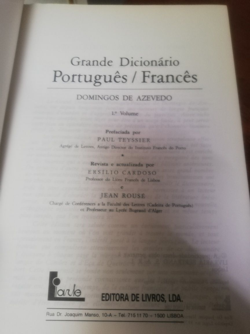 Grande dicionário português francês e francês português