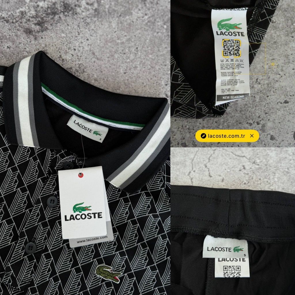 Мужской летний костюм Lacoste серый футболка поло и шорты