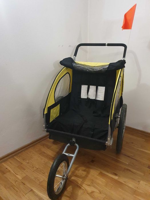 Przyczepka rowerowa dwuosobowa, wózek Sportiko, bagażnik, stan bdb!!