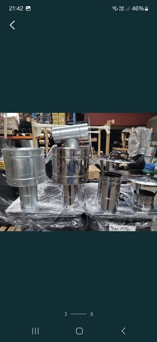 Nasada daszek kominek rozeta Trojnik rura dymowa  kolanko do pieca koz