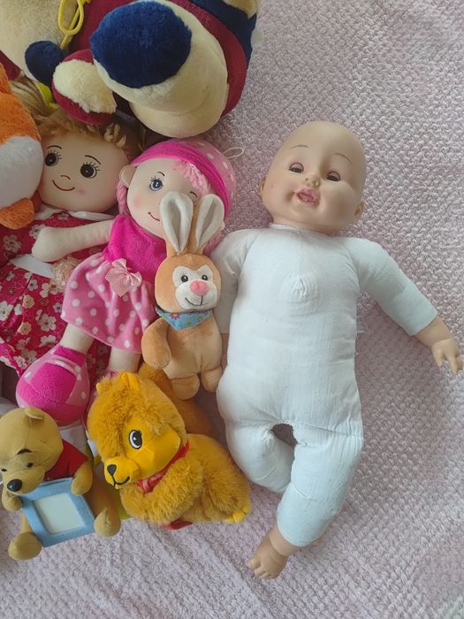 Zestaw pluszaków + duża lalka