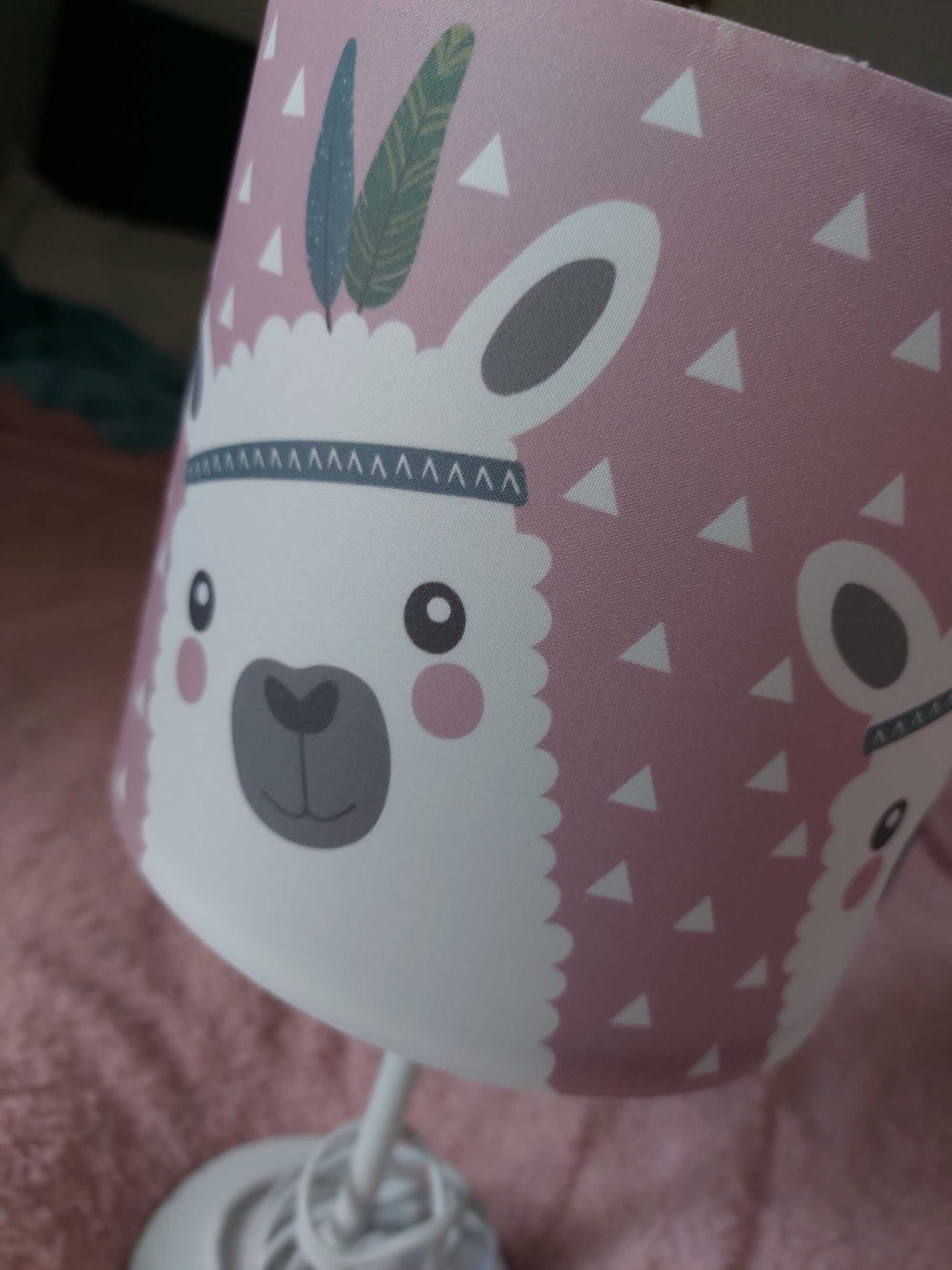 Lampka nocna dziecięca lamy różowa