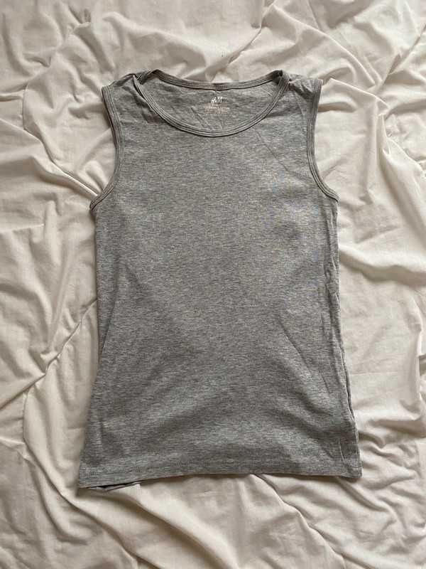 Szary t-shirt podkoszulek bawełniany H&M 146/152 s/xs