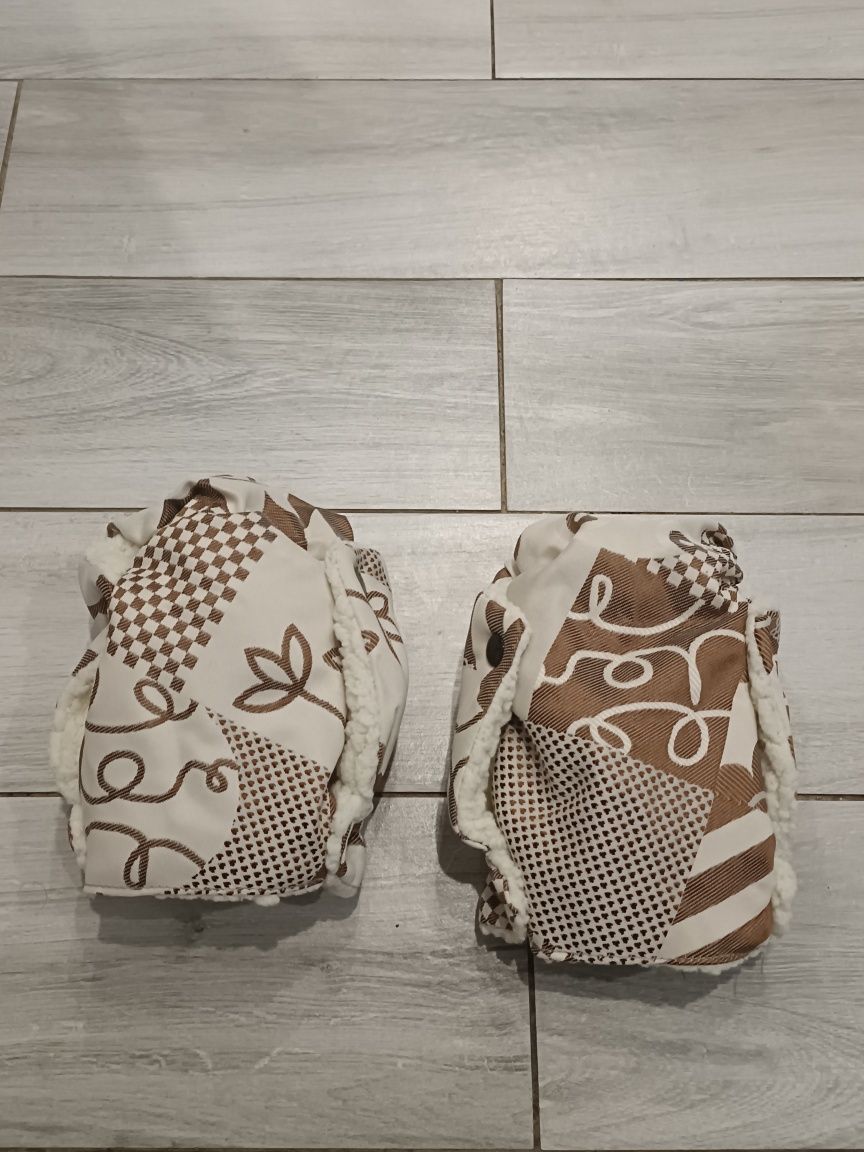 Nowe mufki sanki wózek ocieplane barnakiem brąz beż mufka