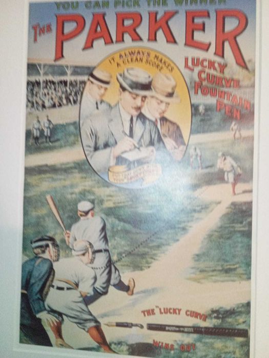 Publicidade de 55 cm 44 cm paker antigo sem vidro