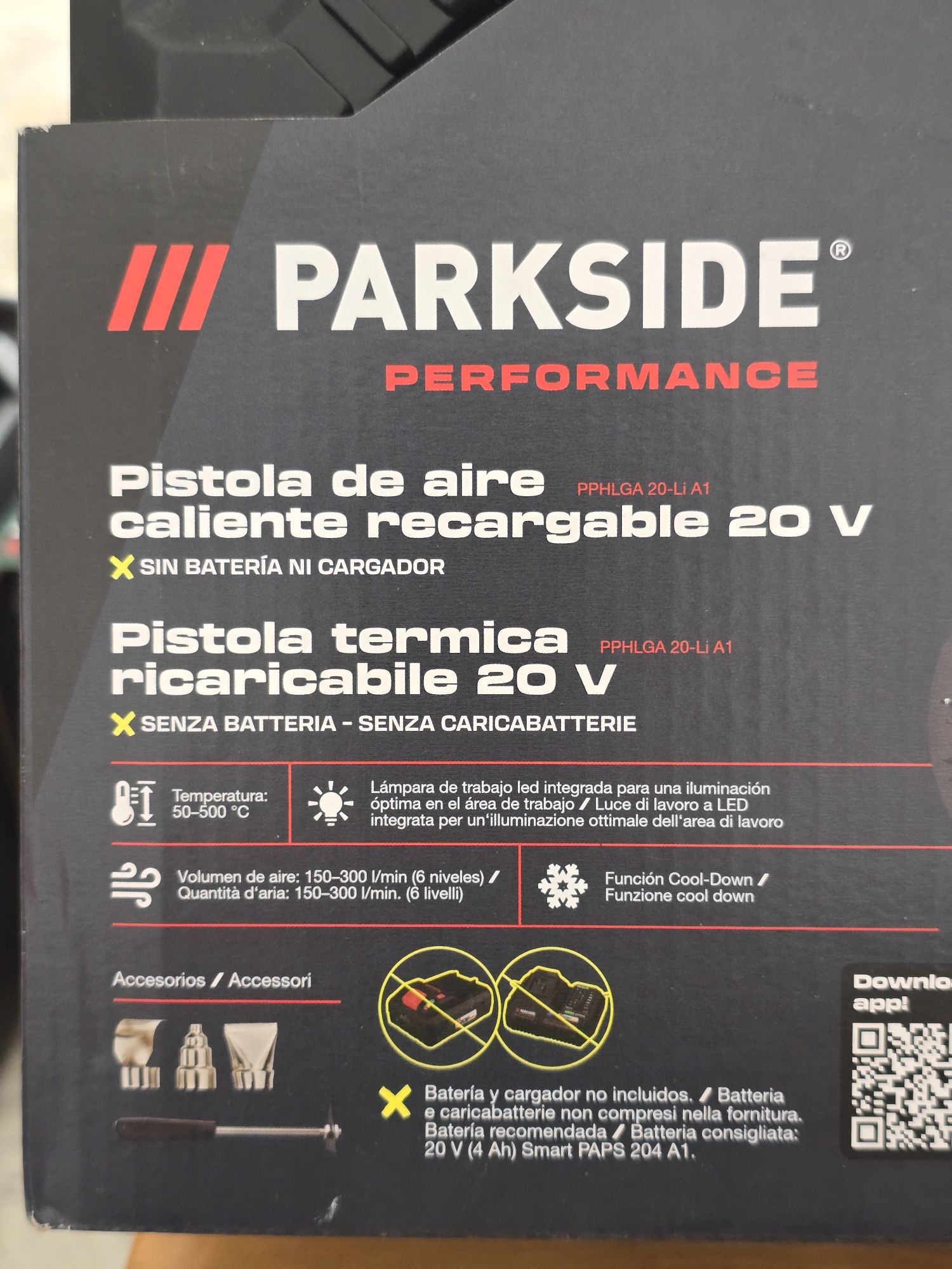 Pistola Calor Parkside 20V